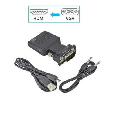 VGA M to HDMI F Adapter with Audio Male VGA to Female HDMI Converter PC to HDTV - Image 1 of 4