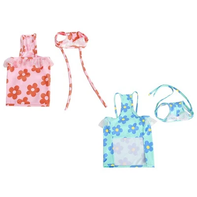 Pet Dog Swimsuit Sun Protection Swimwear Adjustable Bikini Set Bowknot Sexy - Image 1 of 3