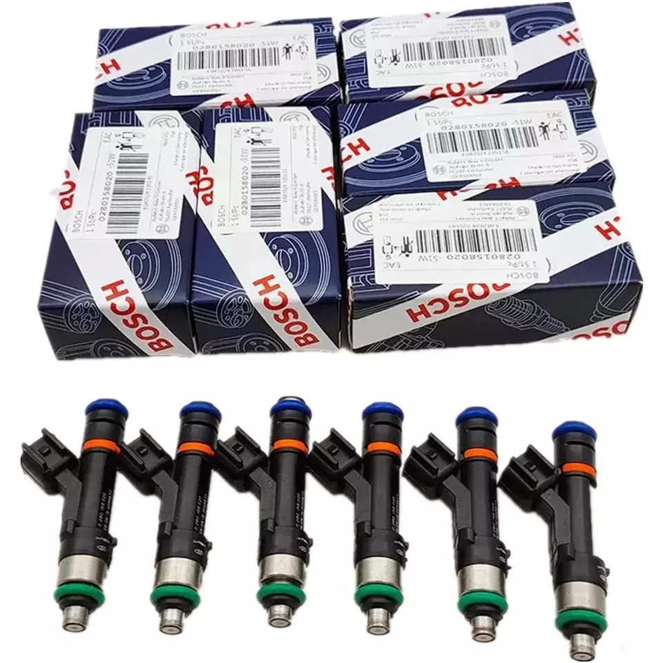 6PCS Bosch 0280158020 Fuel Injectors For 2005-2010 Jeep Grand Cherokee 3.7L - Image 1 of 4