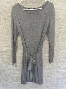 NWT Women’s Fraiche By J Gray Long Sleeve Short Soft Tshirt Dress W/ Tie Size L - Picture 1 of 3