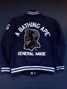 Vintage Bape 2006 Football General Made Varsity Sweat Jacket By A Bathing Ape S - Picture 1 of 23