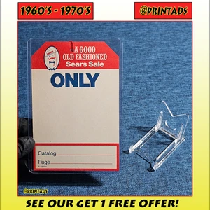Sears Vintage Department Store Price Tag Label Sign + Great For Kmart Collectors - Imagen 1 de 7