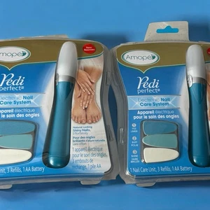 Amope Pedi Perfect Electronic Nail Care System File Buff And Shine Nail Lot Of 2 - Picture 1 of 10