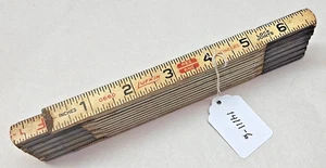 Lufkin 066D Vitg. Red End Engineers Rule Lock Joint 6' Wood 10ths & 100ths ths - Picture 1 of 5