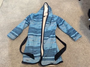 Woodrow and Friends Robe Kids M (10/12) Blue Animal Print Hooded FR - Picture 1 of 10