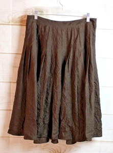 S ~ S5A Saks Fifth Ave Pleated Silk A Line Skirt ~ Pleated, Lined ~ Brown Sz 8 - Picture 1 of 4