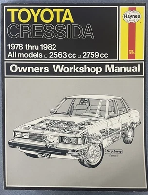 1978-1982 Toyota Cressida Haynes Proprietari Officina Manuale Riparazione Libro - Immagine 1 di 4