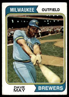 1974 Topps Dave May Milwaukee Brewers #12 - Image 1 of 2