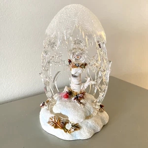 Vintage Snowman Surrounded by Trees Winter Wonderland Centerpiece Roman Inc - Bild 1 von 8