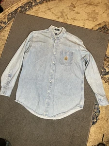 Polo Ralph Lauren vintage camicia denim XL made in USA manica lunga - Foto 1 di 6