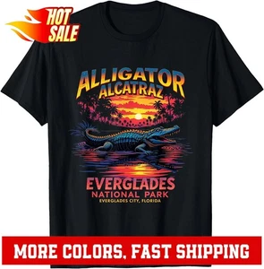 Florida Everglades Parody Design Natural Alligator Alcatraz T-Shirt - Picture 1 of 20