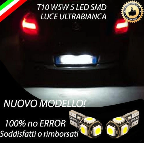 COPPIA LUCI TARGA 5 LED BMW SERIE 1 E87 T10 W5W CANBUS NUOVO MODELLO NO ERROR - Immagine 1 di 1