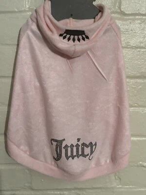 Juicy Couture Terry Dog Hoodie Pink M/L Small Breed Halloween Dogs Gift Bath - Image 1 of 3