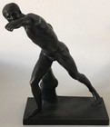 VINTAGE MUSÉE DU LOUVRE BRONZE BROGHESE GLADIATOR SCULPTURE FRENCH MODERN MAN