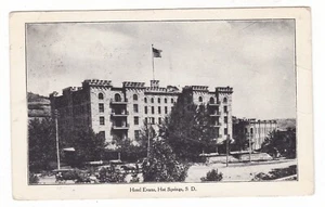 1909 HOT SPRINGS SOUTH DAKOTA HOTEL EVANS FLAG VINTAGE POSTCARD SD OMAHA NEBRASK - Picture 1 of 2