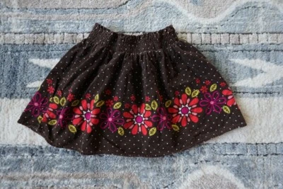 Falda Cherokee 4t Vintage Floral Marrón Rojo Amarillo Lunares Otoño Algodón De Colección Foto 1 de 3