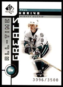 2001-02 SP Authentic Paul Kariya /3500 #91