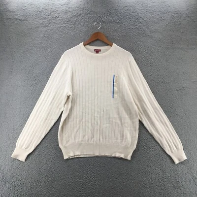 Merona 套衫毛衣女式大号奶油色白色罗纹针织棉新品 — 第 1/4 张图片