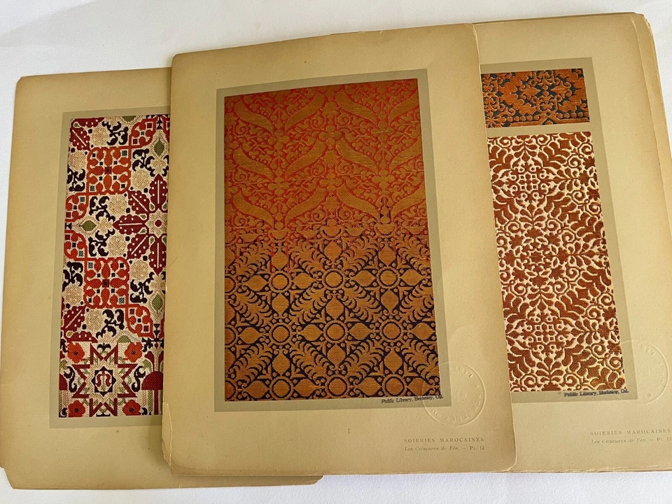 SOIERIES MAROCAINES ~ 50 color plates ~ MOROCCAN SILK, Paris, 1920, rare - Image 1 of 4