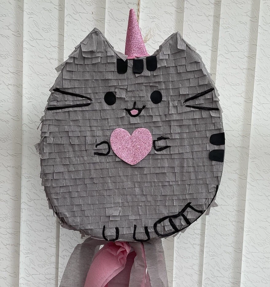 Cat piñata Birthday Party Kids girls  Push Cat Piñata - Image 1 of 2