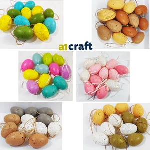 Easter Hanging Plastic Eggs For Tree Decoration Spring Craft-12 PCS - Picture 1 of 12