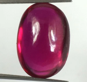 Natural Burma Red Ruby 16.30 Ct/16 mm Oval Cabochon Gemstone Certified C9772 - Picture 1 of 8