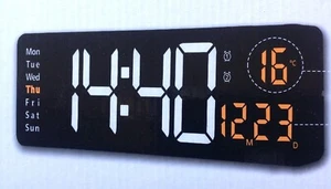 Orologio Digitale Luminoso Da Parete Multifunzione Telecomando Data Temperatura - Foto 1 di 8