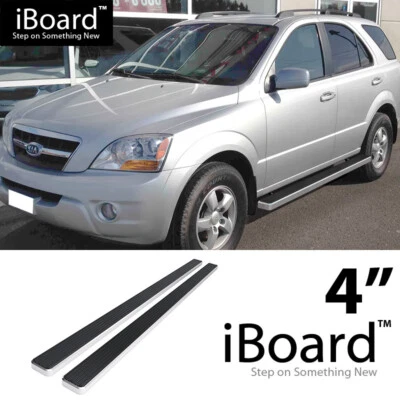 Running Board Side Step Nerf Bars 4in Aluminum Silver Fit KIA Sorento 03-10 - Image 1 of 4