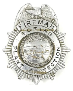 Vintage veraltetes Boeing FEUERWEHRMANN Pflanzenschutz Flugzeug Firmenabzeichen - Bild 1 von 3