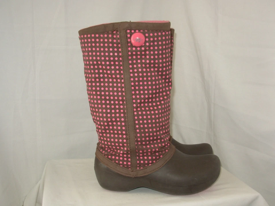 CROCS Bottes marron à pois rose 6 (P.36) Femme / Fille - Photo 1/4