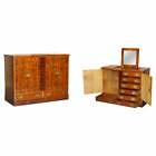 RARE BURR YEW WOOD  MILITARY CAMPAIGN  GENTLEMAN'S DRESSING  TABLE CHEST OF DRAWERS