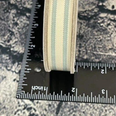 Stampin' Up LOST LAGOON 138418 Striped Cotton Ribbon 5/8" x 10 Yards Foto 1 de 4