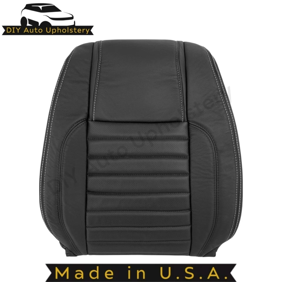 Cubierta de asiento superior de pasajero negra de cuero sintético para Ford Mustang GT (S197 II) 2010-2014 Foto 1 de 4