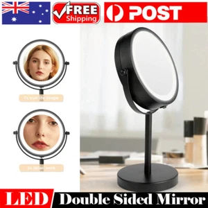 LED Makeup Mirror with Light 3X Magnifying Dual Sided Battery Operated Cosmetic - Picture 1 of 9