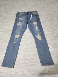 NWT Asos Factory Distressed Stretch Denim Blue Jeans Mens 36 X 34 - M1907 - Picture 1 of 7