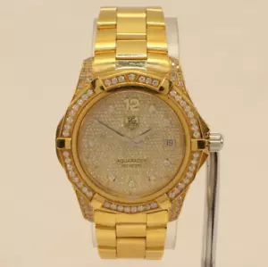 TAG HEUER AQUARACER WAF111D DIAMOND Bezel W/Custom Dial #2 - Picture 1 of 14