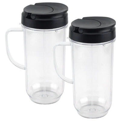 2 Pack 22 oz Tall Cup with To-Go Lid Replacement Part Magic Bullet 250W MB1001 - Image 1 of 4