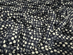 Stretch Double Jersey Fabric, Per Metre - Honeycomb Stripe Jacquard - Blue Grey - Picture 1 of 3