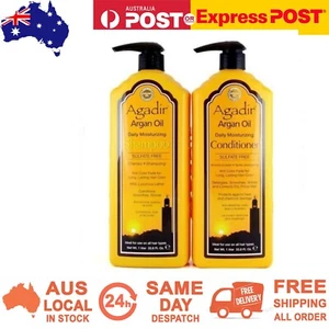 AGADIR MOROCCAN ARGAN OIL DAILY MOISTURIZING SHAMPOO & CONDITIONER 1 LITRE DUO - Picture 1 of 1