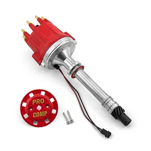 Chevy SBC 350 BBC 454 8000 Series Pro Billet Distributor [Red Screw-on] - Afbeelding 1 van 5