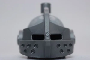 Lego Castle Light Bluish Gray Standard Helmet with Flat Silver Pointed Visor - Picture 1 of 1