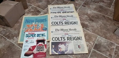 Football Super Bowl 41 2007 newspapers Colts vs Bears Superbowl plus xtras - Image 1 of 4