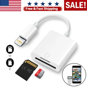 TF SD Card Adapter Camera Reader 2 In 1 For iPhone 14 13 12 11 X XS XR 8 7 iPad - Picture 1 of 8