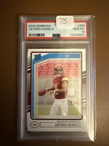 2024 Panini Donruss - Rated Rookie Jayden Daniels #389 (RC) - PSA 10 Gem Mint - Picture 1 of 2