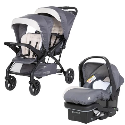 Cochecito doble Baby Trend Sit N' Stand con asiento de coche infantil EZ-Lift Plus, Magnolia Foto 1 de 4