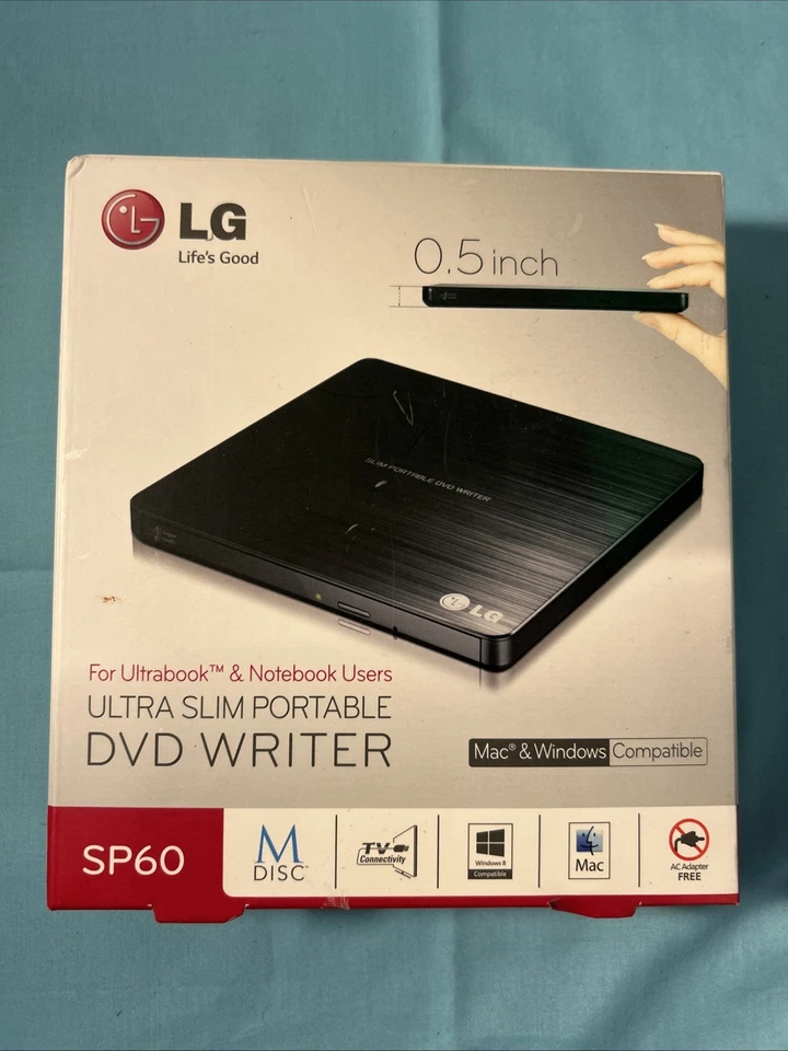LG SP60NB50 Super Multi Portable 8 x DVD Rewriter with M-Disc Support