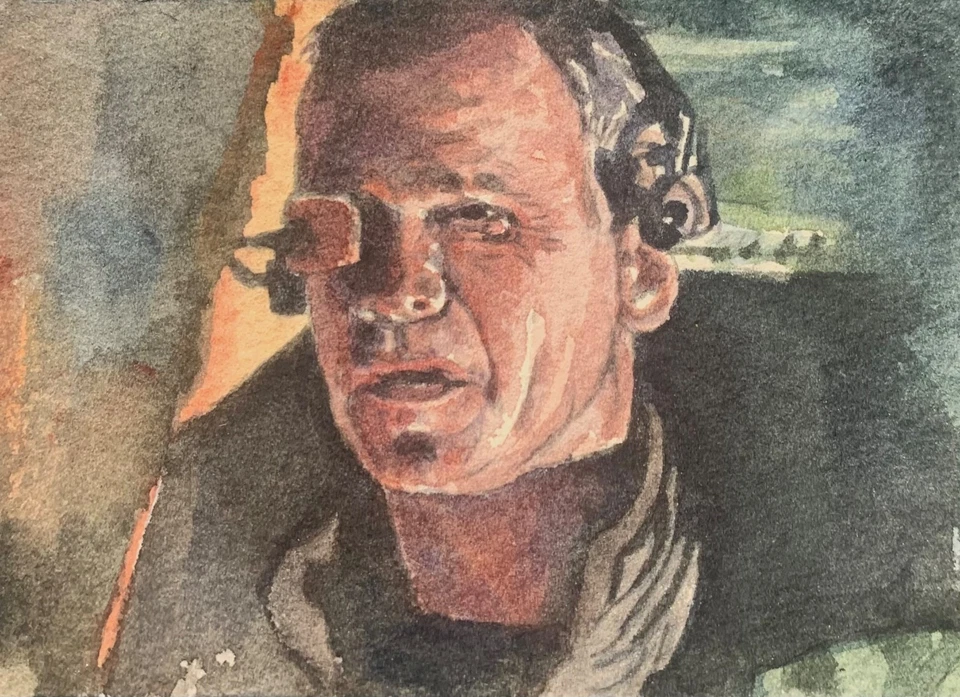 ACEO  Jack O’Neill Original Watercolor sketch card Stargate SG1 - Image 1 of 1