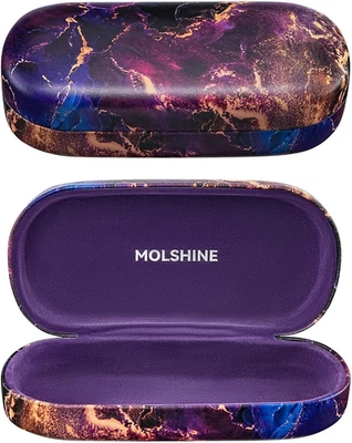 Hard Shell Leather Sunglasses Case,Classic Large Glasses Case for Women Men,Sung - Image 1 of 4