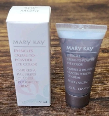 Mary Kay Eyesicles SILVER ARGENT Creme-to-Powder Eye Color 0.23 fl oz ITALY - Image 1 of 4
