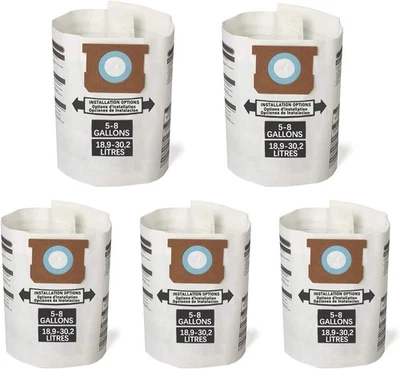 Paquete de 5 bolsas de filtro de repuesto de 5-8 galones para paquete de 5 galones (blanco), blanco  Foto 1 de 4